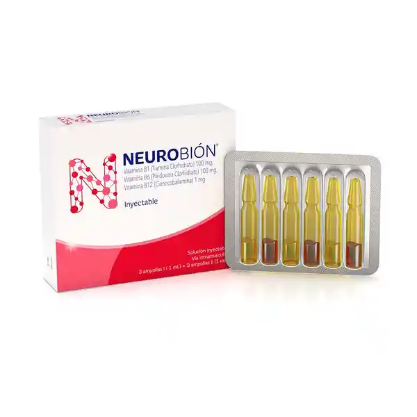 Neurobión Doble Ampollas 1mg (3 ampollas I + 3 ampollas II)