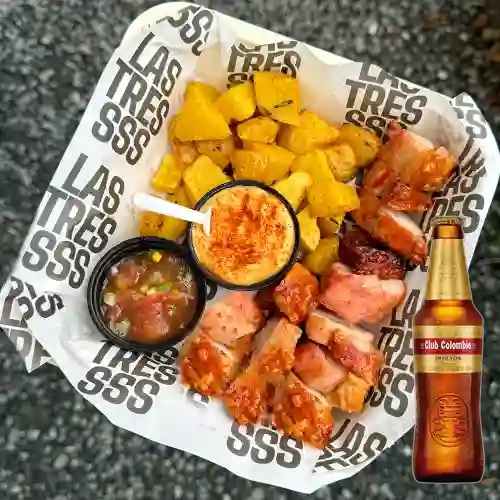 Combo Chicharrón Carnudo Mediano + Club Cola Dorada 350ml
