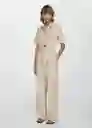 Enterizo Delia Beige Talla XL Mujer Mango