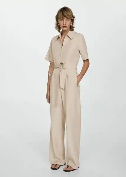 Enterizo Delia Beige Talla XL Mujer Mango