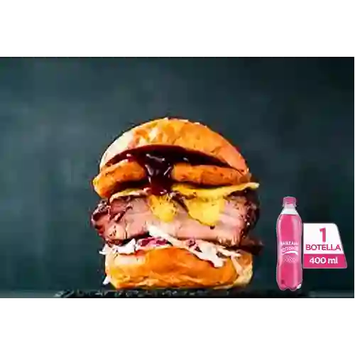 Burger Costilla de Cerdo para +Postobón Manzana 400ml
