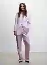 Pantalón Topete Malva Talla 44 Mujer Mango