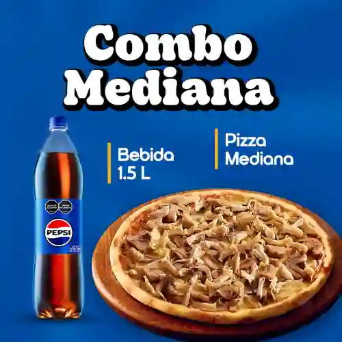 Pizza Mediana por Mitades de 8 Porciones
