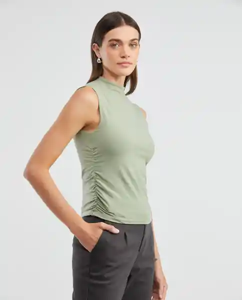 Camiseturtleneck Tank Top Verde Aplomado Claro Talla L Mujer Chevignon