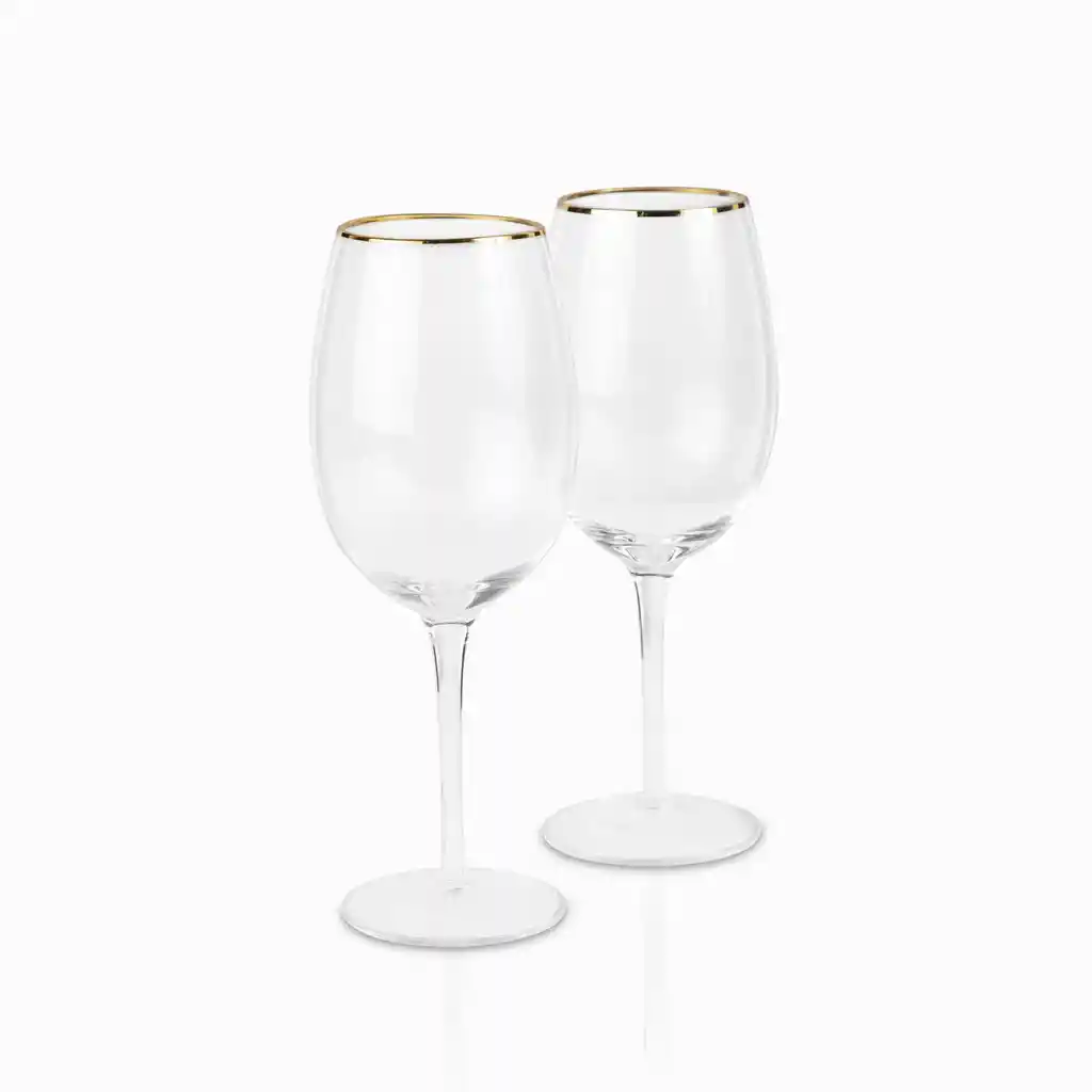 Ambiente Gourmet Copa Vino Borde Dorado