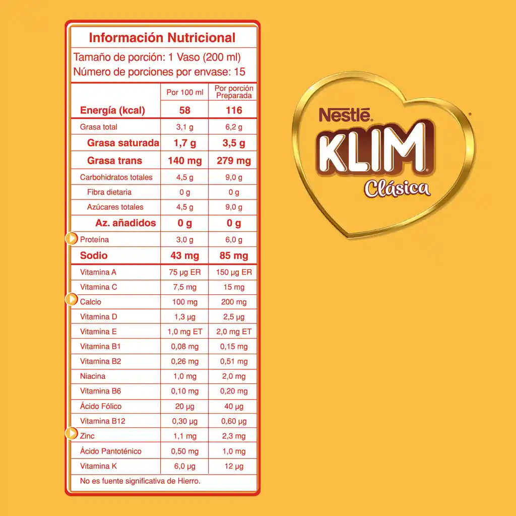 Leche en polvo KLIM Clásica x 360g