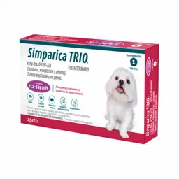 Simparica Trio Antiparasitario para perro de 2,5 Kg - 5 Kg 1 Tableta