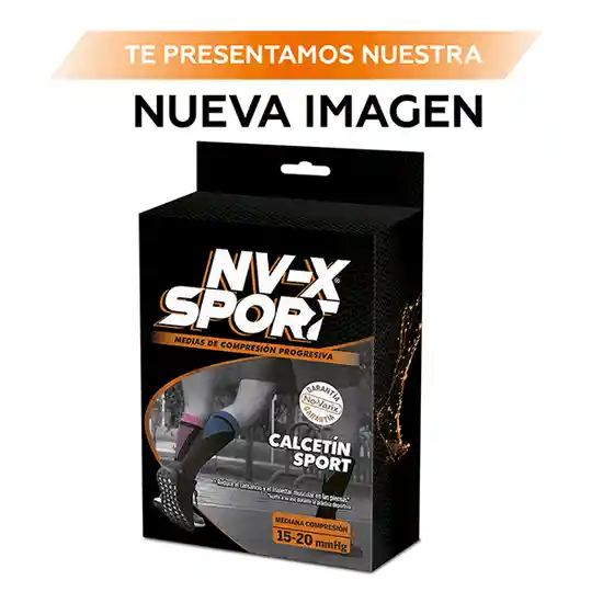 NV-X Sport Calcetín Deportivo 15-20 mm/hg Black-Navy XL