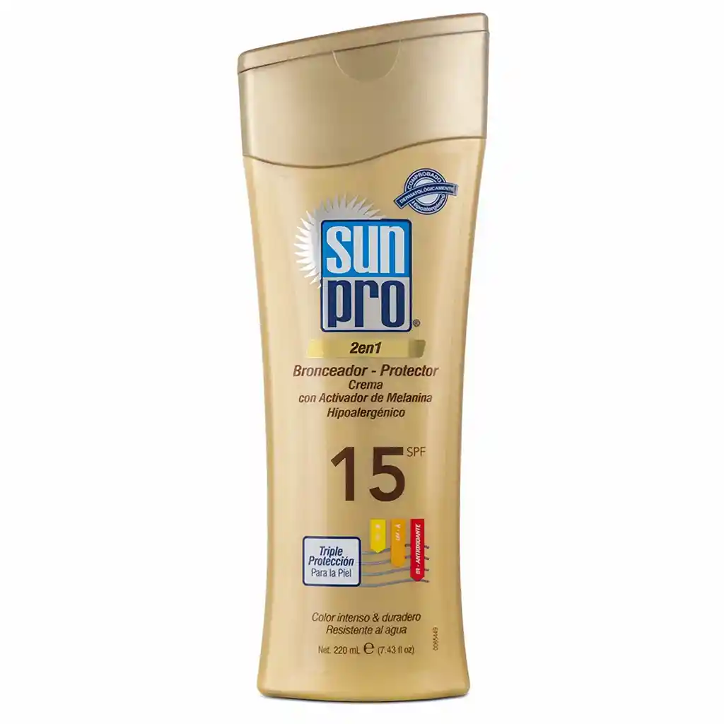 Sun Pro Bronceador y Protector en Crema SPF 15