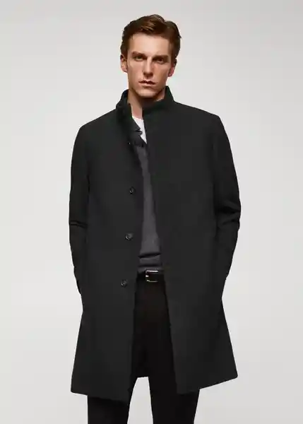 Abrigo Funnel Gris Talla M Hombre Mango