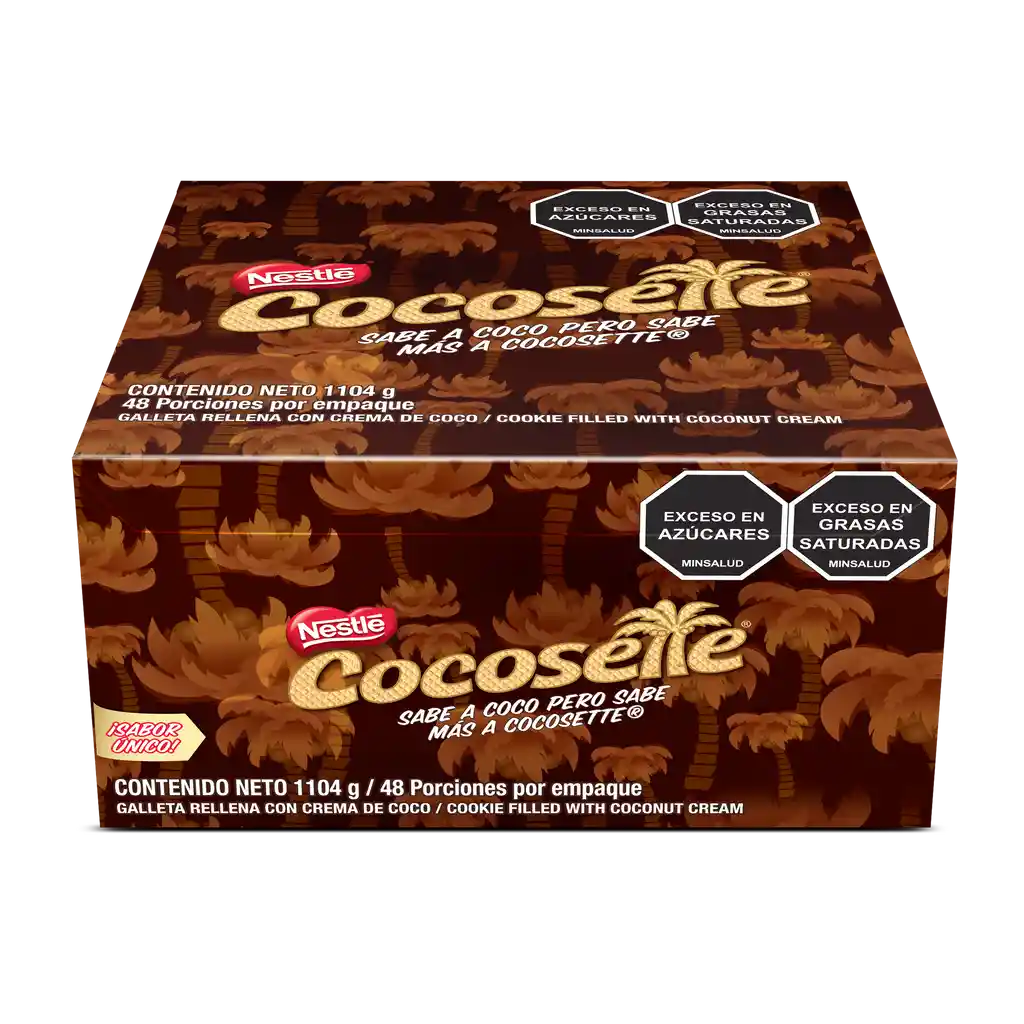 Galletas COCOSETTE Wafer rellenas con crema de coco 24 Unds x 46g c/u