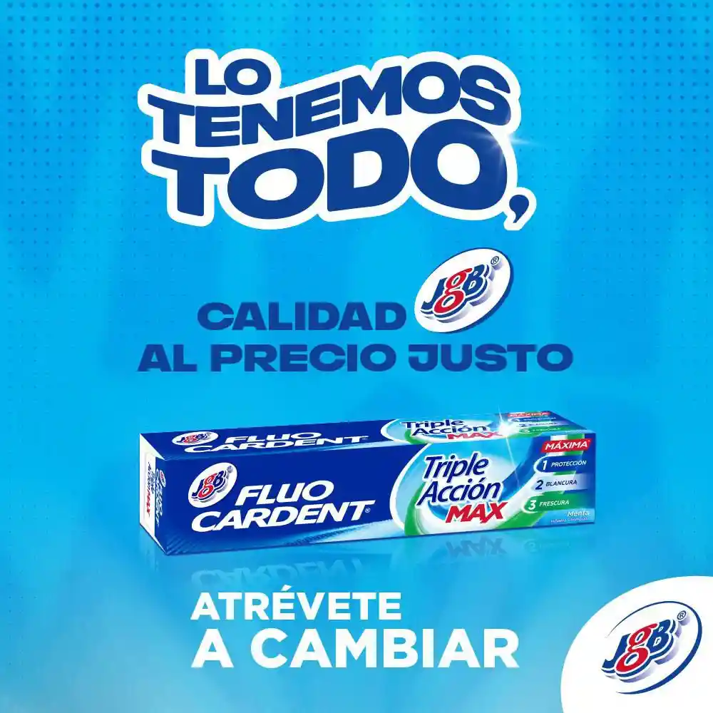Crema Dental Fluocardent Triple Acción Max X 4 Und (400 Ml)