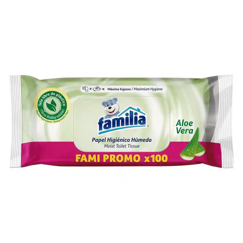 Familia Papel Higiénico Húmedo con Aloe Vera