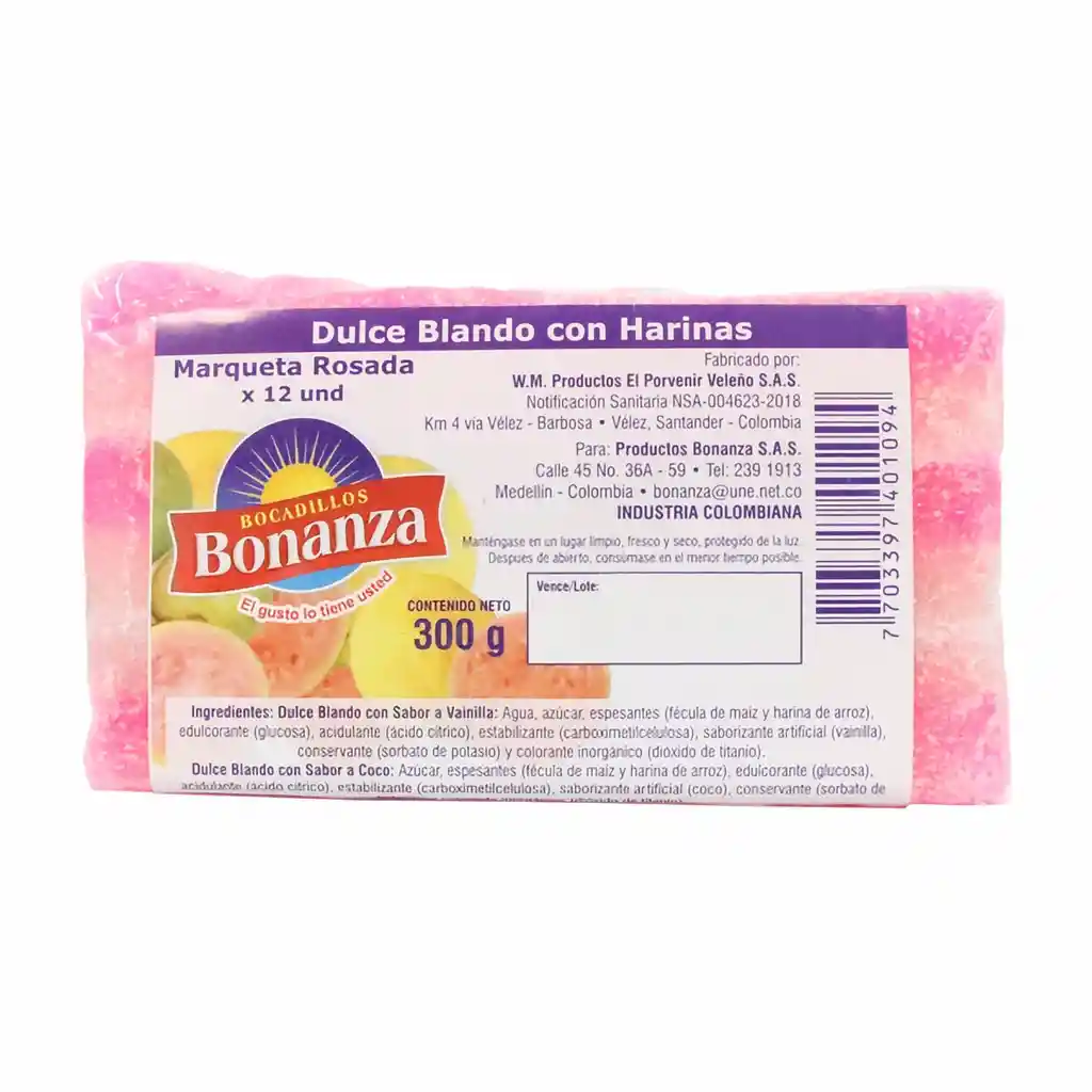 Bonanza Bocadillo Marqueta Rosada