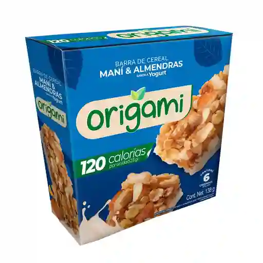Origami Barra de Cereal Maní y Almendras Sabor a Yogurt
