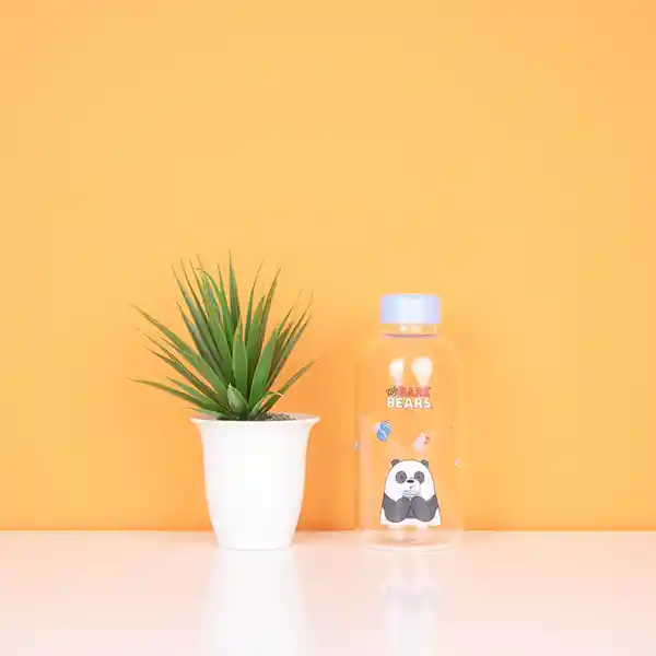 Botella de Vidrio Colección Osos Escandalosos Panda Miniso