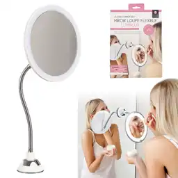 COSMETIC CLUB Espejo Flexible Con Luz Y Aumento X 5. Colores: Blanco. Marca: . Medidas: 8 Cm Diámetro. Sku 212447