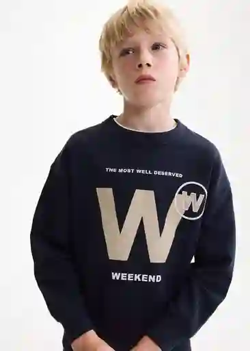 Buzo Sudadera Society Navy Talla 10 Niños Mango