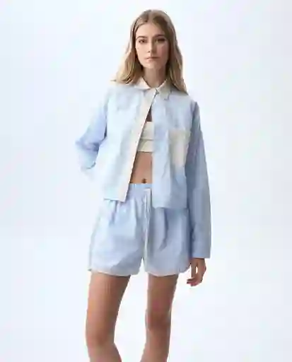 Camisa Mujer Azul Talla M 611G002_AZU194039 Americanino
