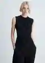 Blusa Area Negro Talla L Mujer Mango