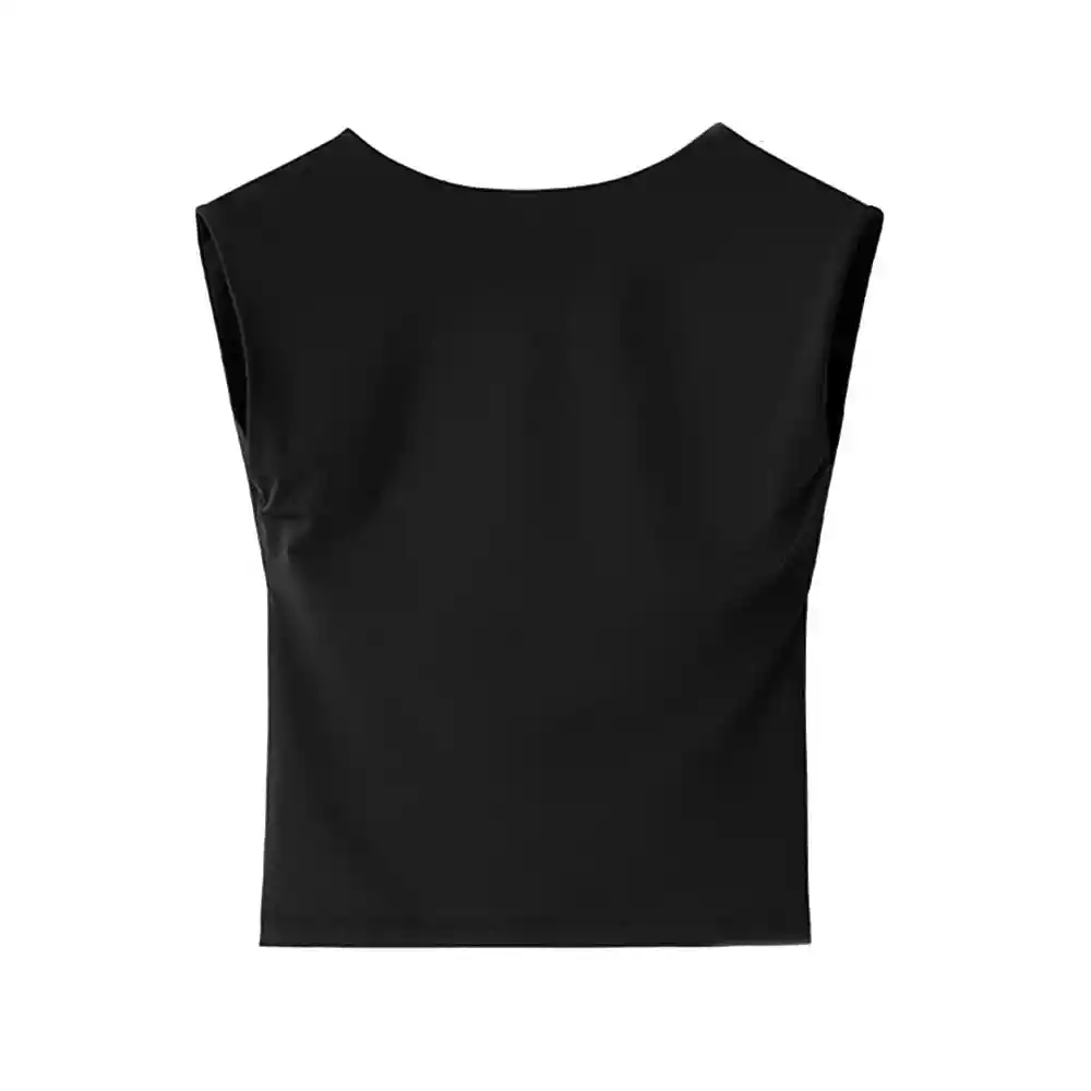 Camiseta Sin Mangas Con Tiras Traseras Femenino Livuy Gef