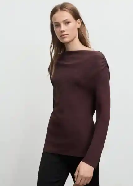 Blusa Urus Marrón Talla S Mujer Mango