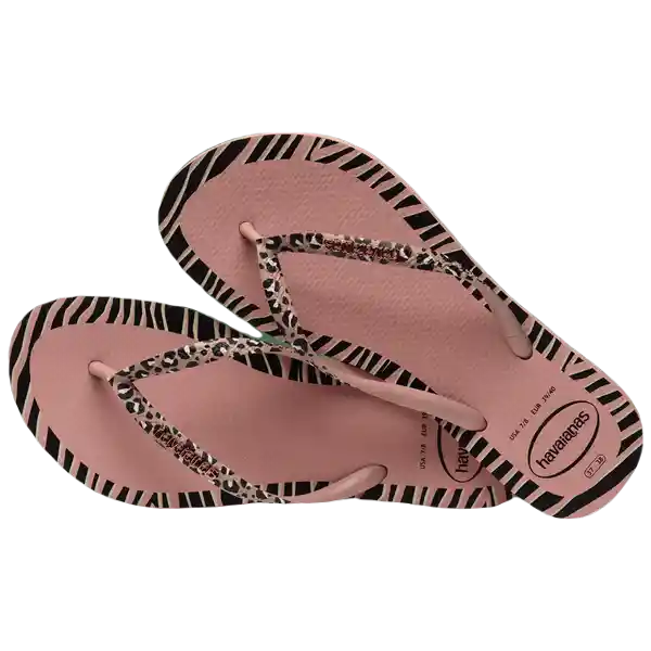 Sandalias Slim Animal Fashion Rosa Crocus T.38 4147966 Havaianas