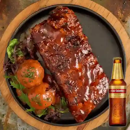 Combo Costillas Barbaro + Club Colombia Dorada 350 ml