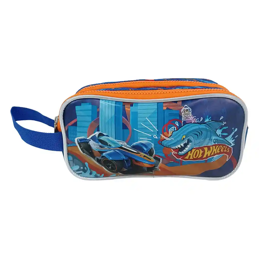 Cartuchera Premium 2 Bolsillos Hot Wheels Shark