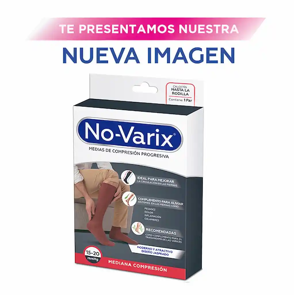 No-Varix® Calcetín Hombre Jasped 15-20 mm/hg Gray Jasped Xlarge