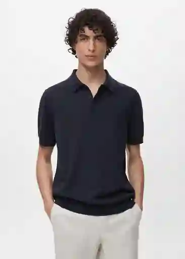 Camiseta Polo Arraona Azul Noche Talla S Hombre Mango