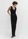 Top Hame Negro Talla XS Mujer Mango