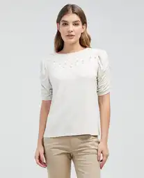 Camiseta Beige Arena Claro Talla S Esprit 401e001