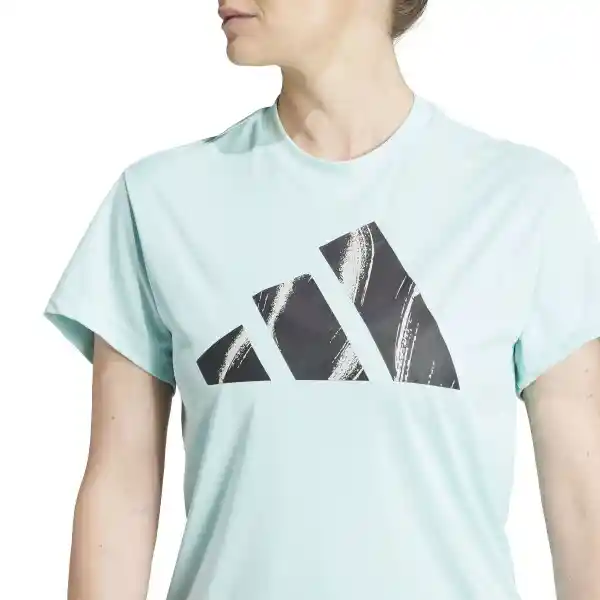 Adidas Camiseta Run It Bl Tee Para Mujer Azul Talla M