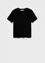 Camiseta Rita Negro Talla M Mujer Mango