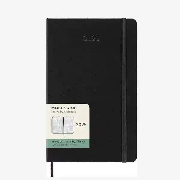 Moleskine Agenda 2025 Grande Sem Verde Negro hc