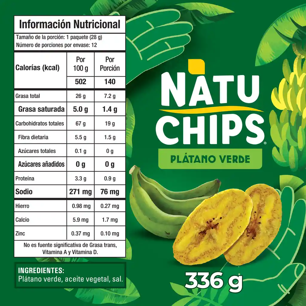 Natuchips Snack de Plátano Verde 100% Natural