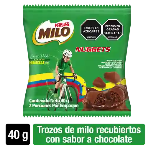 MILO NUGGETS trozos con malta cubiertos sabor chocolate x 40g