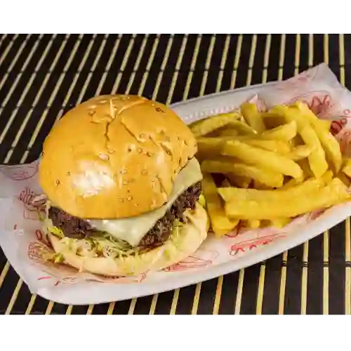 Hamburguesa Sencilla & Papas Fritas