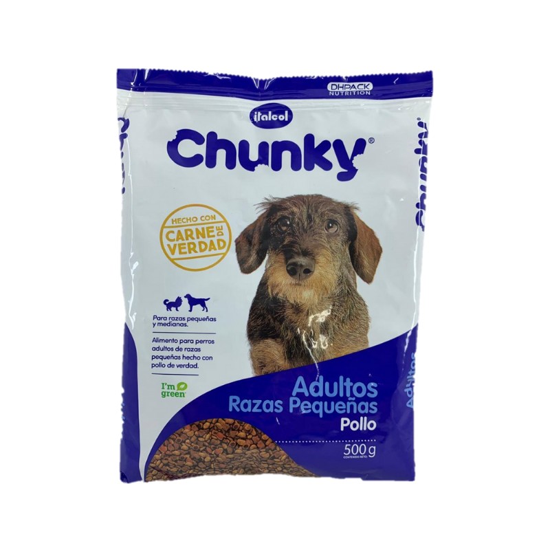 Chunky Alimento para Perros Adultos Razas Pequeñas Sabor a Pollo 500 g