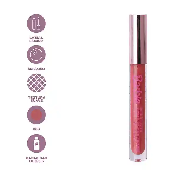 Brillo de Labios Serie Barbie Tono 03 Miniso