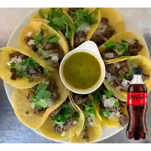 Combo Tacos de Arrachera + Coca Cola Sin Azúcar 400 ml