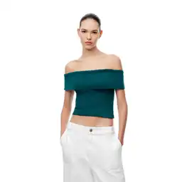Camiseta Escote Bandeja en Algodón Femenino Luba Gef