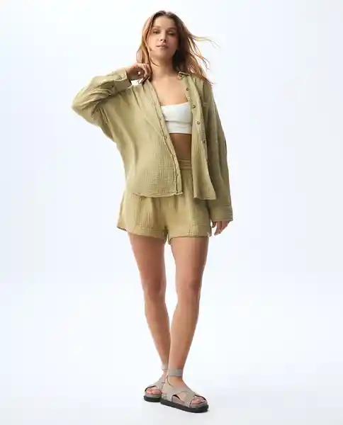 Camisa Mujer Verde Talla M 611G003_VER170836 Americanino