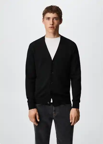 Saco Cardigan Willyc Negro Talla L Hombre Mango