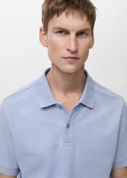 Camiseta Polo Rea Agua Talla L Hombre Mango