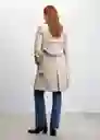 Gabardina Trench Polanapu Crudo Talla M Mujer Mango