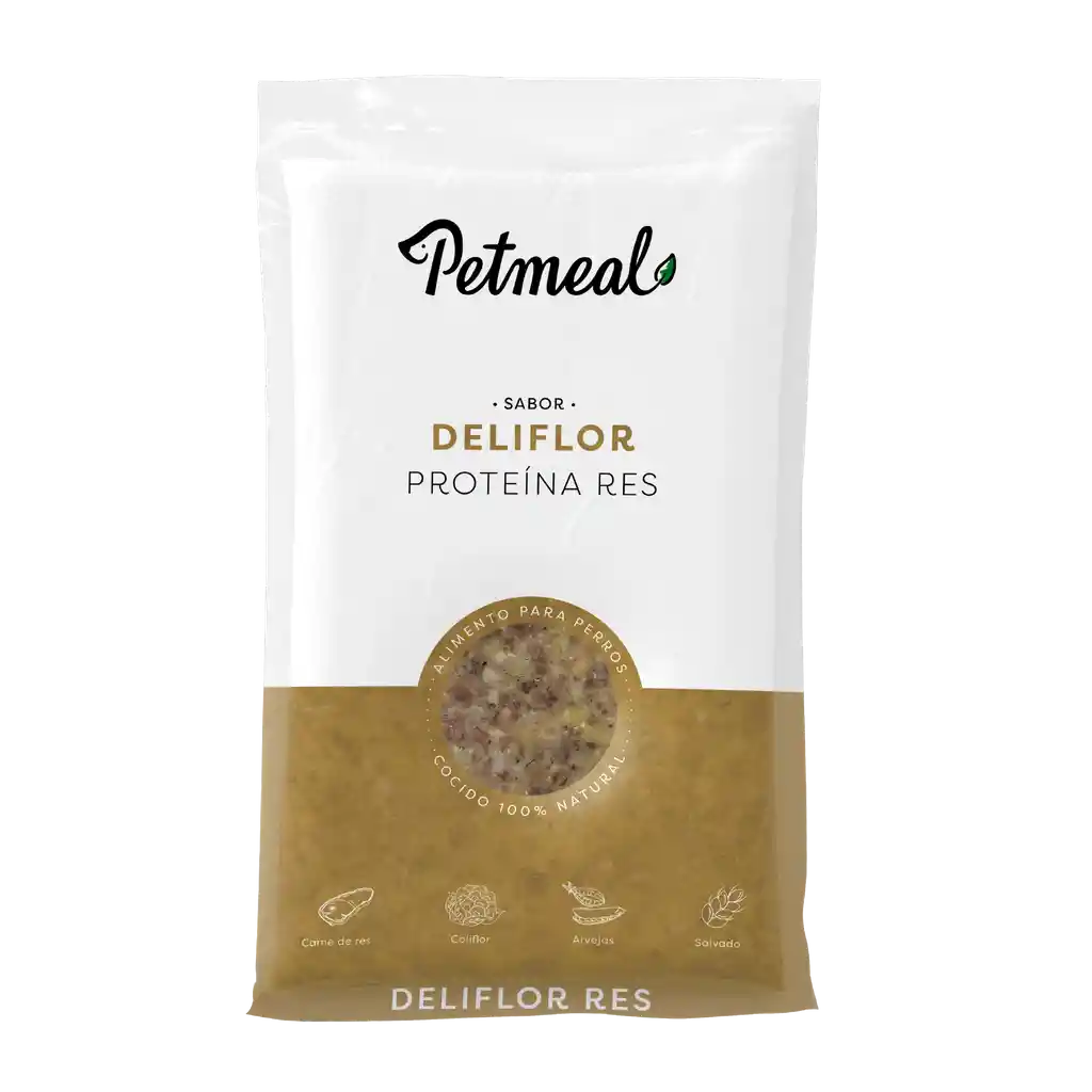 Petmeal Comida para Perro Húmeda Deliflor de Res