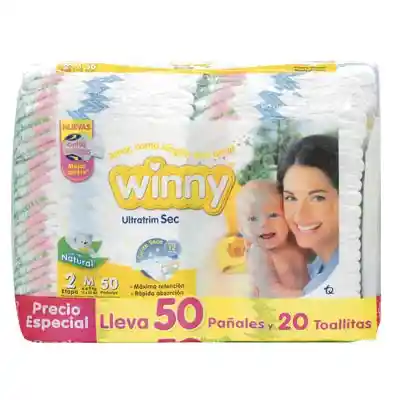 Pañales Winny Ultratim Sec Etapa 2 Pack con 50 Unidades