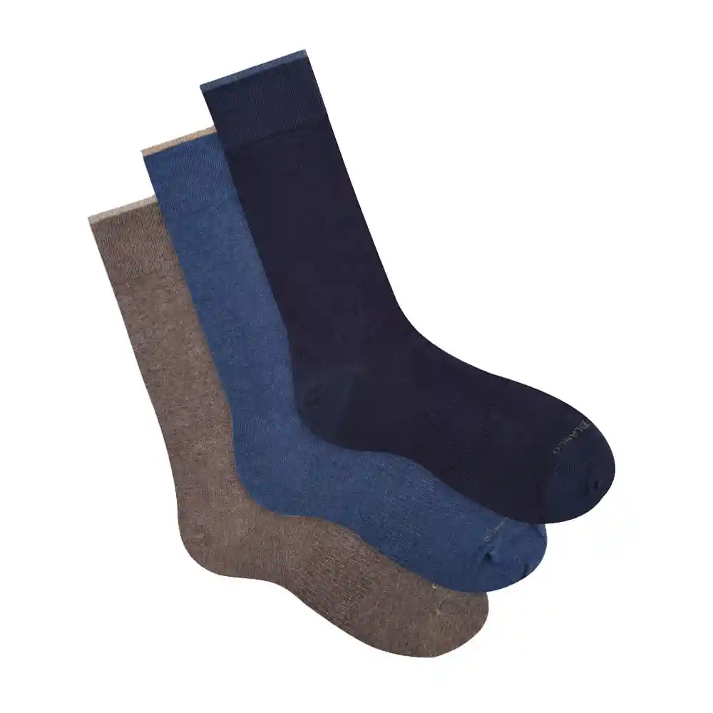 Medias Casuales Largo Tradicional Hombre Alicante X3 Punto Blanco